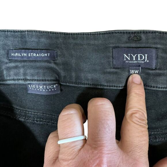 NYDJ Not Your Daughters Jeans Women 18W Marilyn Straight High Rise Stretch Black - Picture 5 of 11
